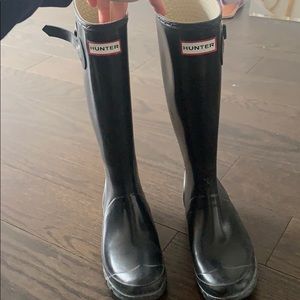 Women’s Hunter Huntress Gloss wide leg rain boot